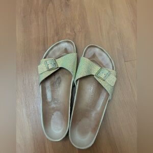 Birkenstock Women's Madrid Gold Textured Sandals Size 41/10-10.5